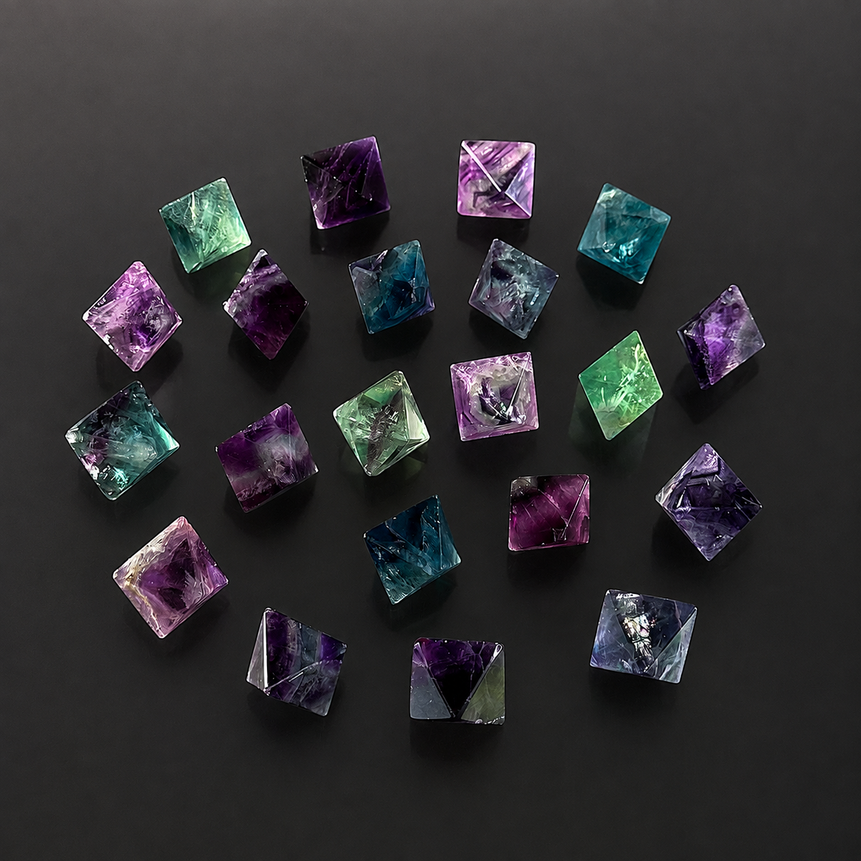 Fluorite Octahedron, Polished (Small) 21 Pack